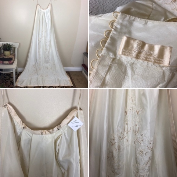 VTG wedding gown designer Bramson long train silk - Picture 5 of 9